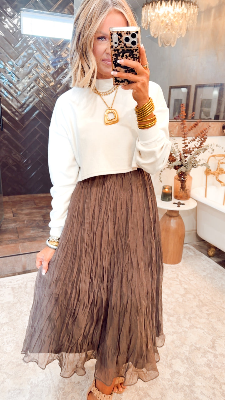 Millie Midi Skirt-Chocolate