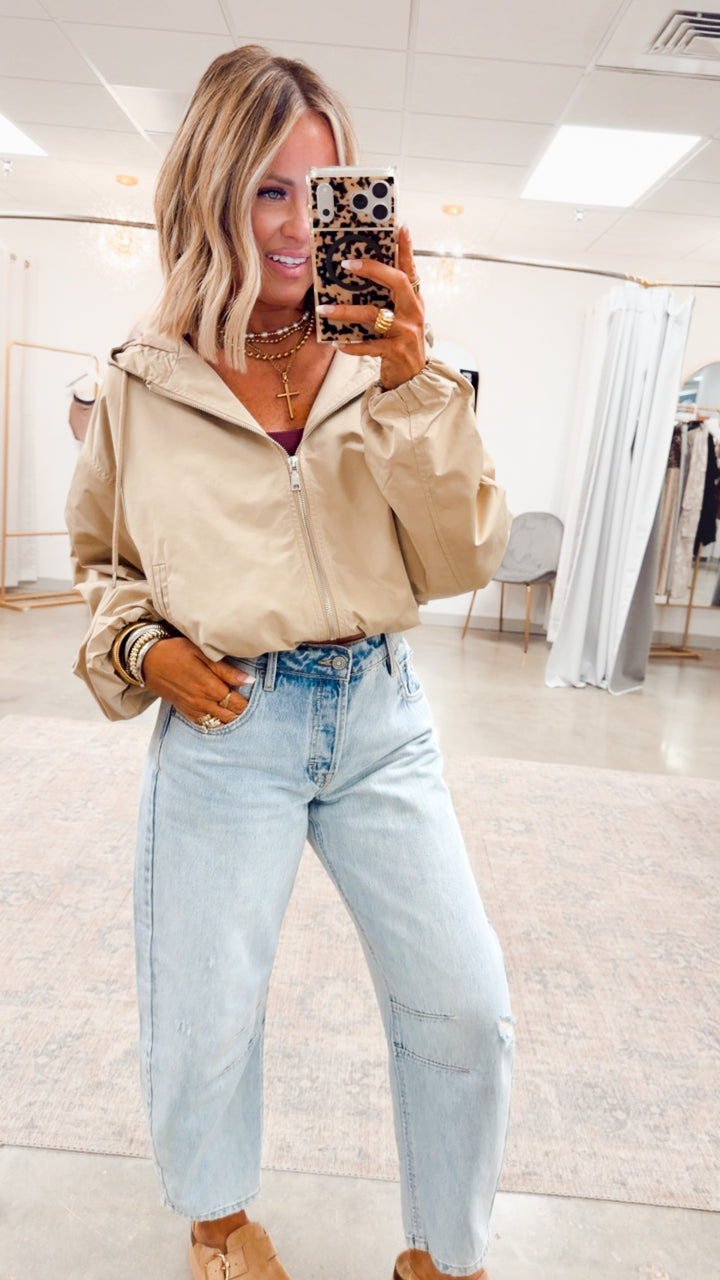 The Ace Hooded Jacket-Taupe