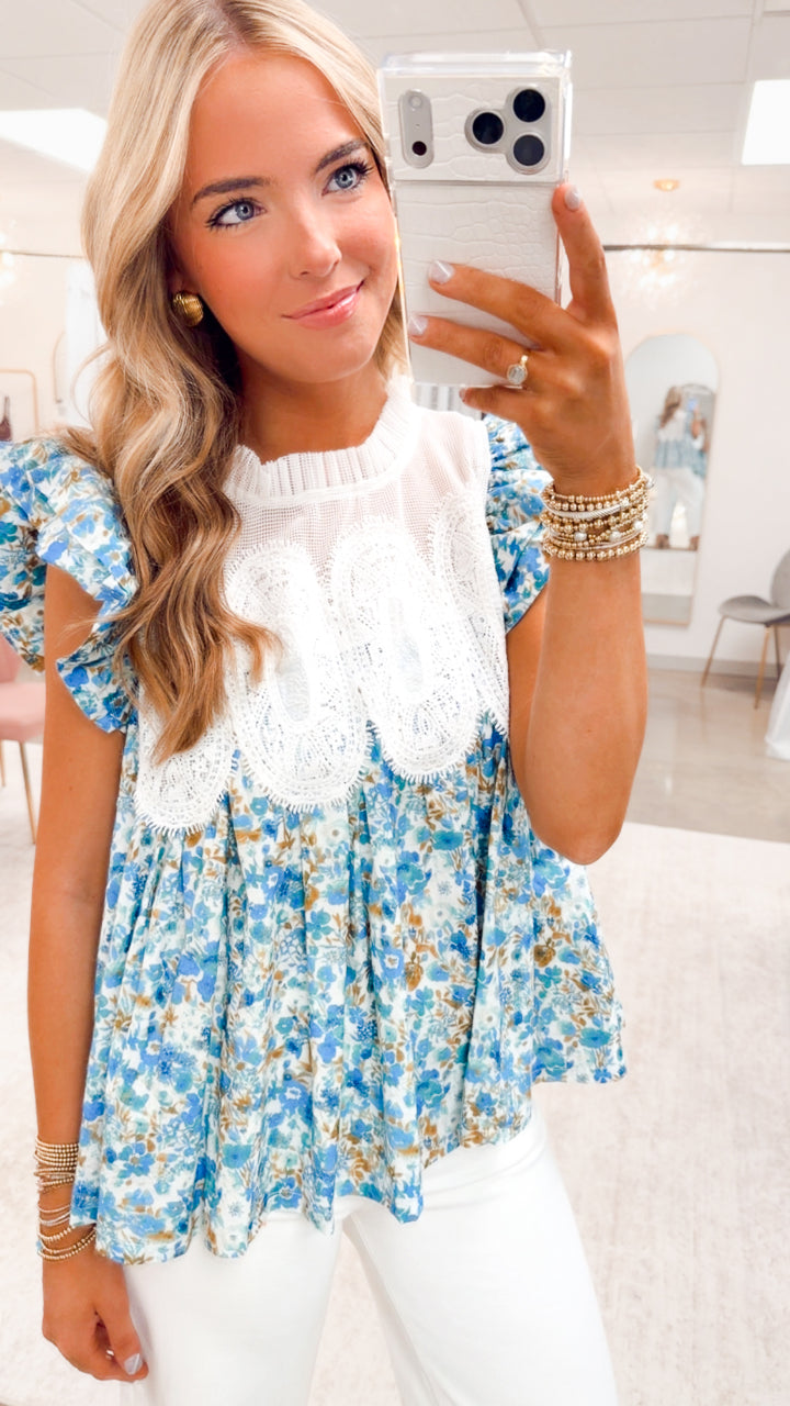 The Willowmere Ruffle Sleeve Top