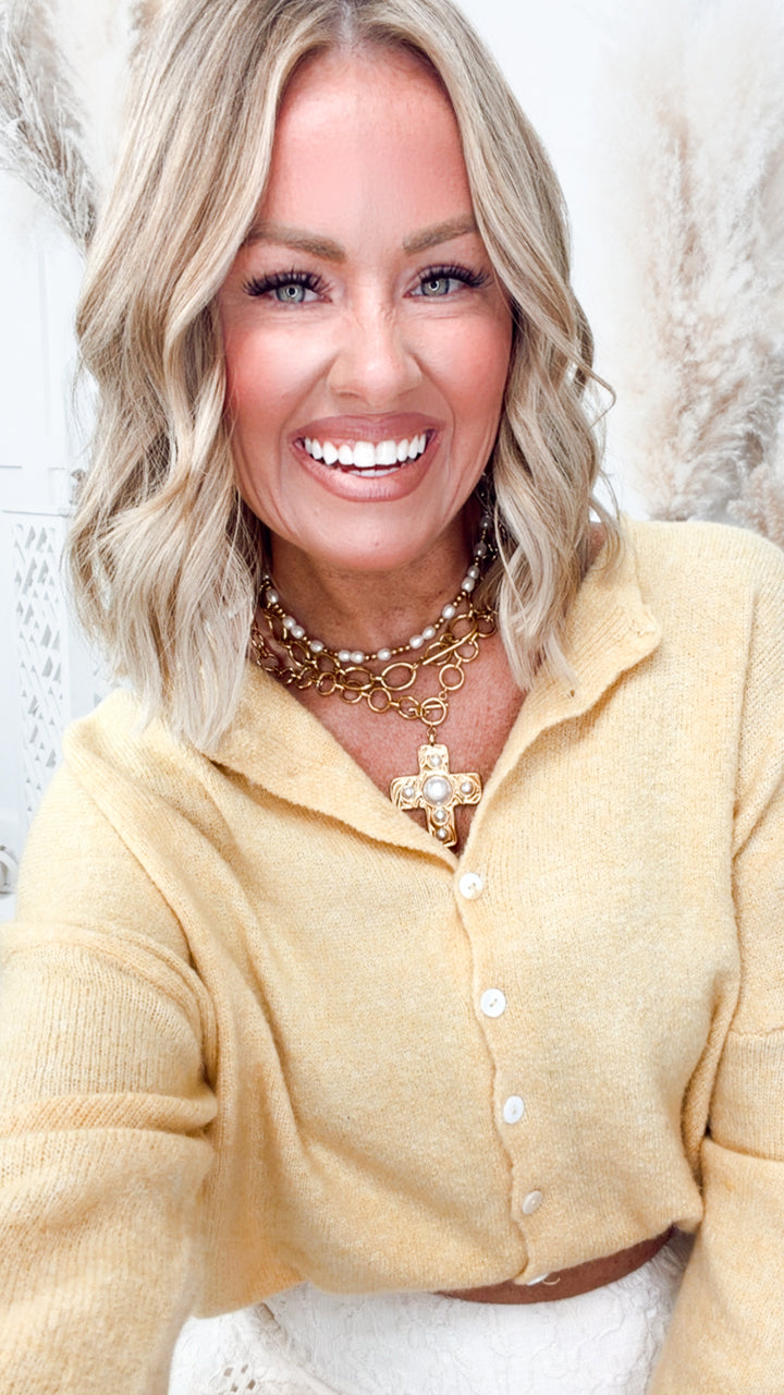 Seaside Stroll Cardigan-Honey