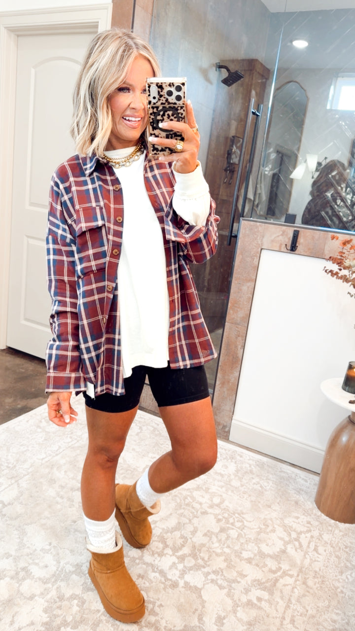 Bristol Plaid Flannel-Burgundy