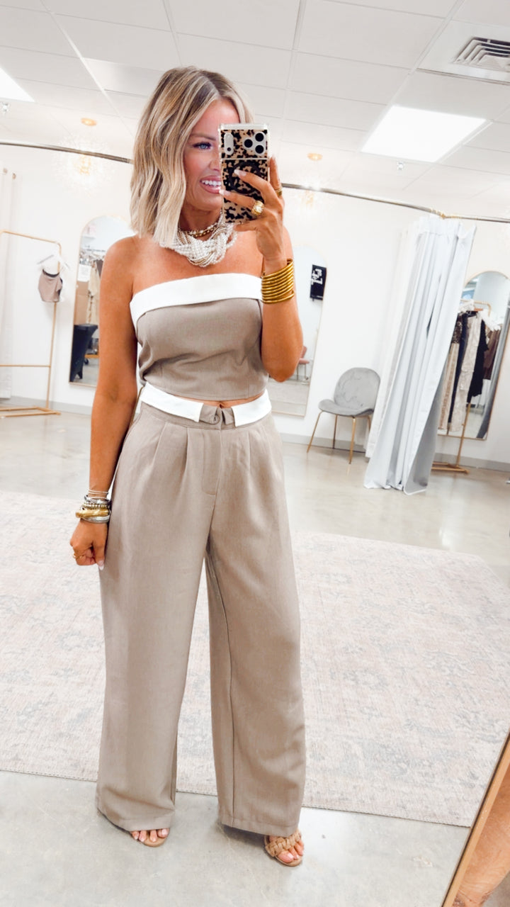 The Estelle Pants Set-Beige