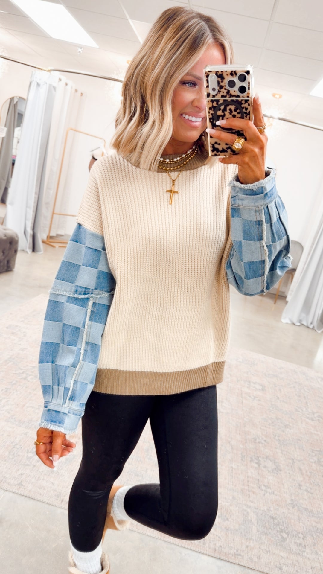 The Delaney Mixed Media Sweater