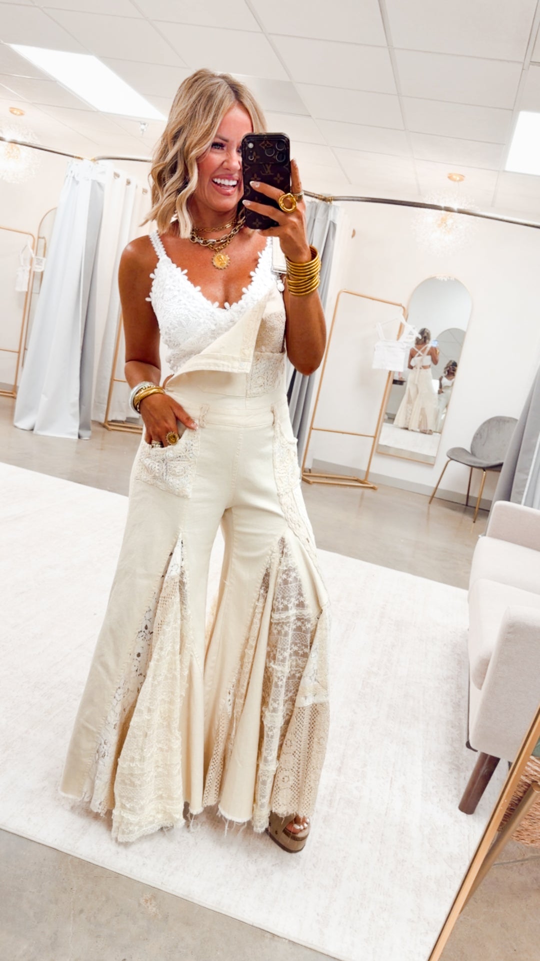 Lace & Ivy Wide Leg Overalls