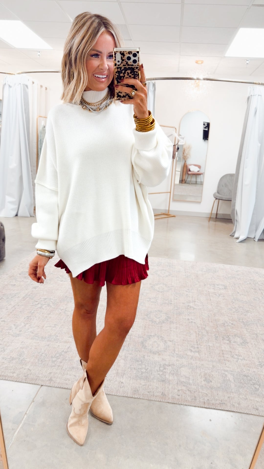 Ivory Chill Mock Neck Sweater