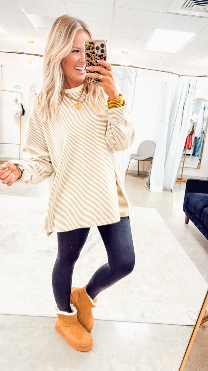 Ember Oversized Top-Beige