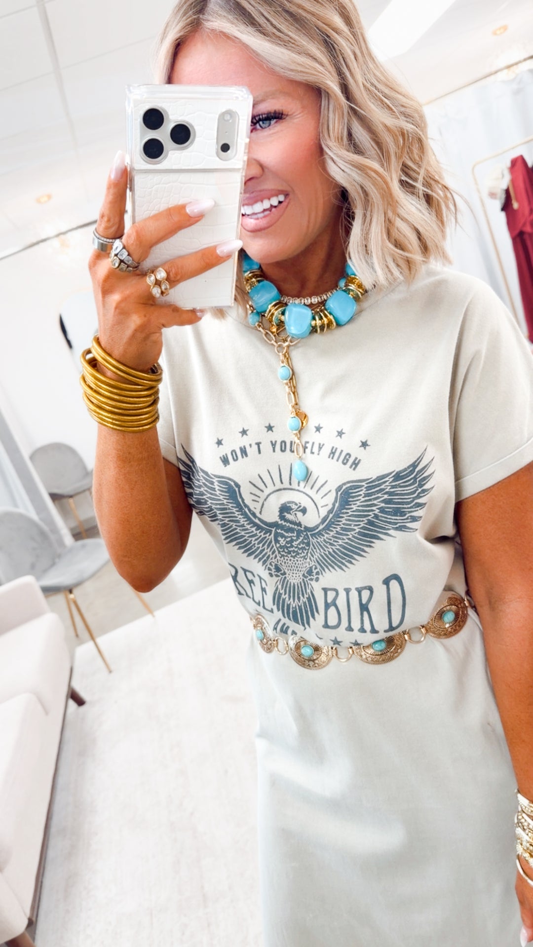 Won't You Fly High T-Shirt Maxi Dress-Khaki
