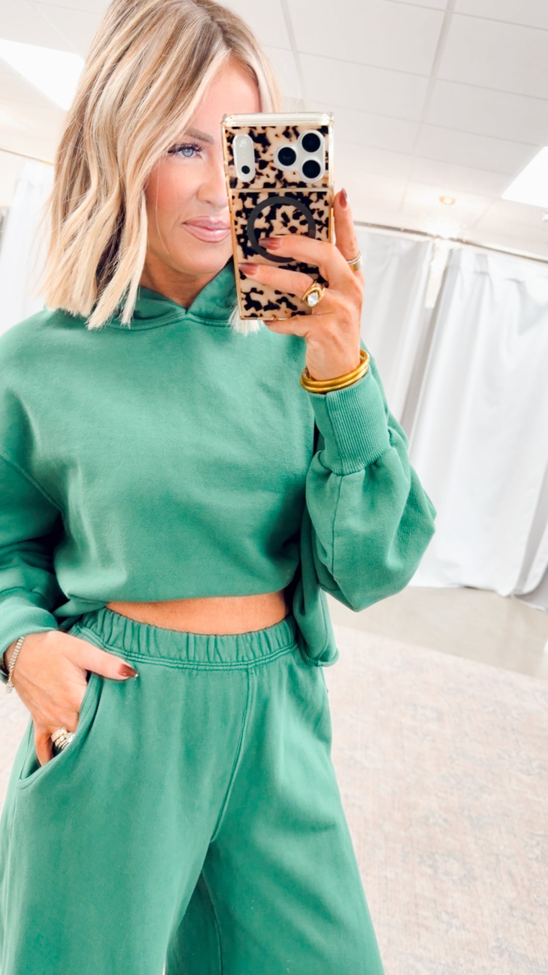 The Loft Ease Pant Set-Hunter Green