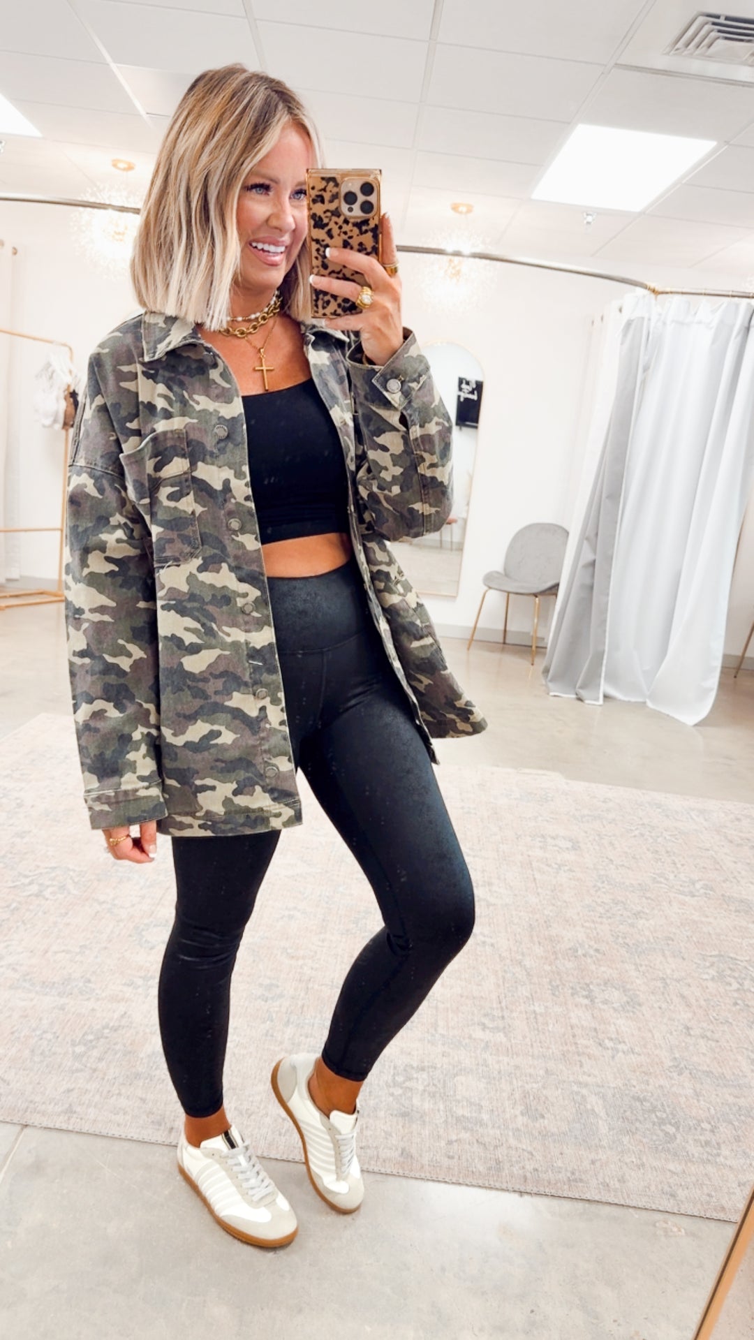 Oversized Camo Boyfriend Jacket