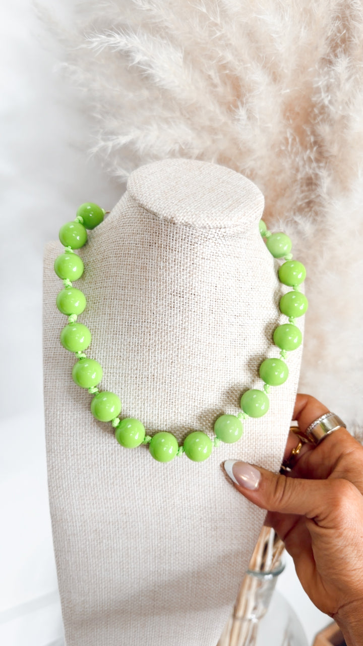 The Bubblegum Beads Necklace-Green