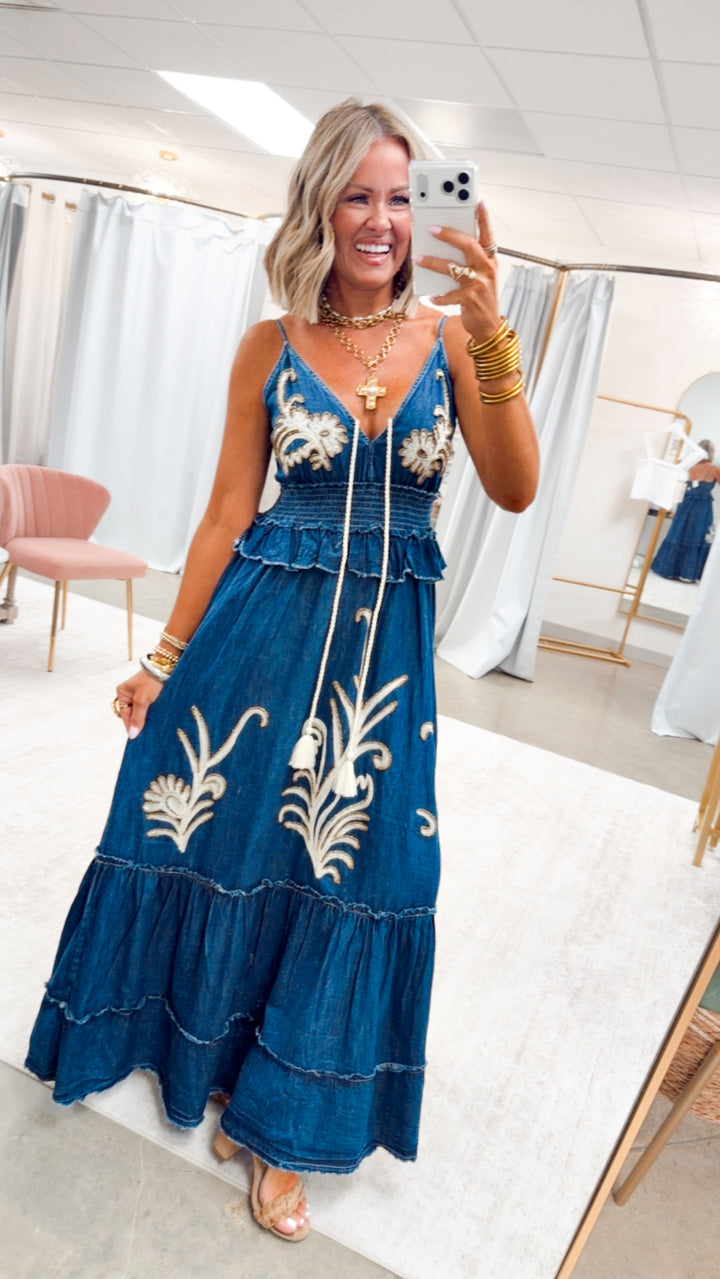 The Denim Reverie Dress-Dark