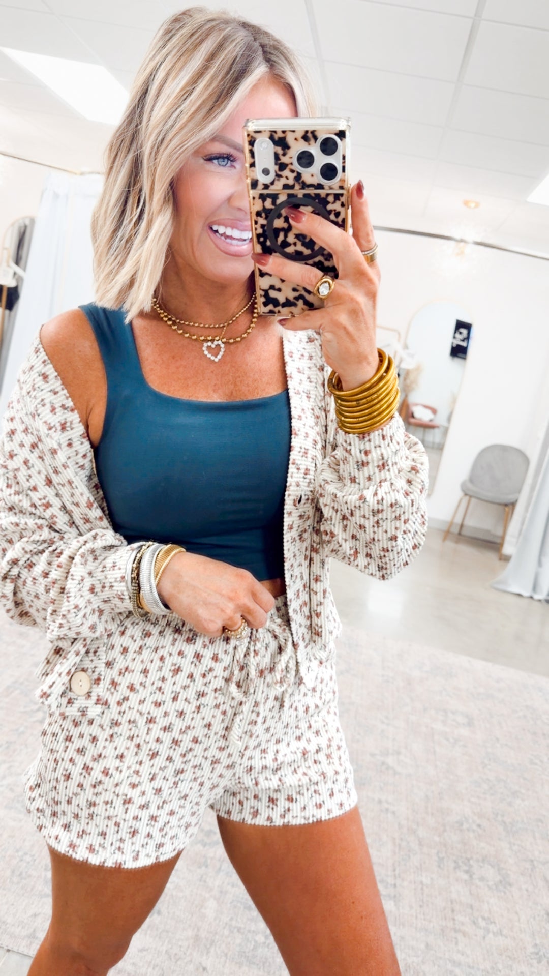 Elle Square Neck Tank-Forest Night