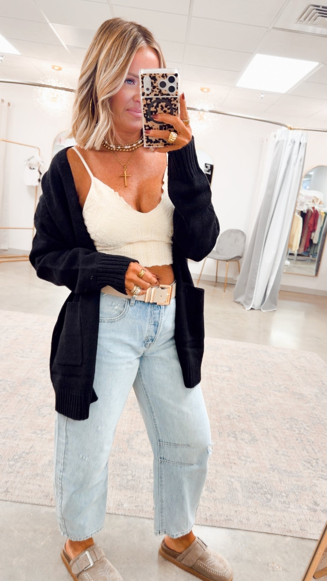 Brixton Sweater Cardigan-Black