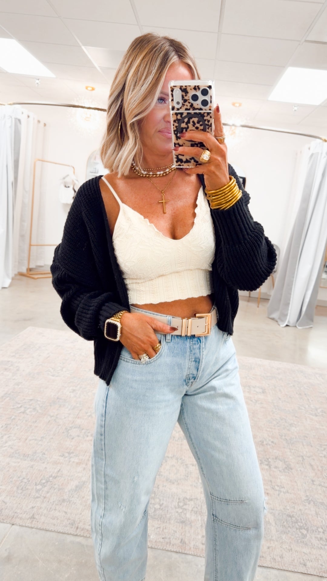 Brixton Sweater Cardigan-Black