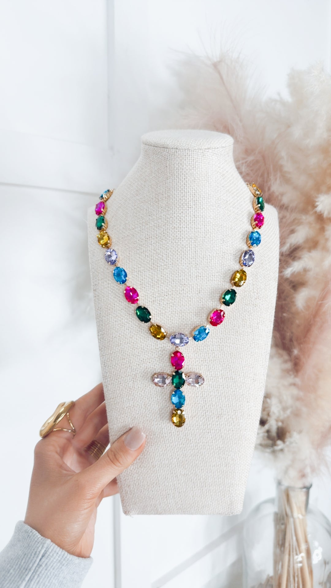 The Rainbow Radiance Cross Necklace