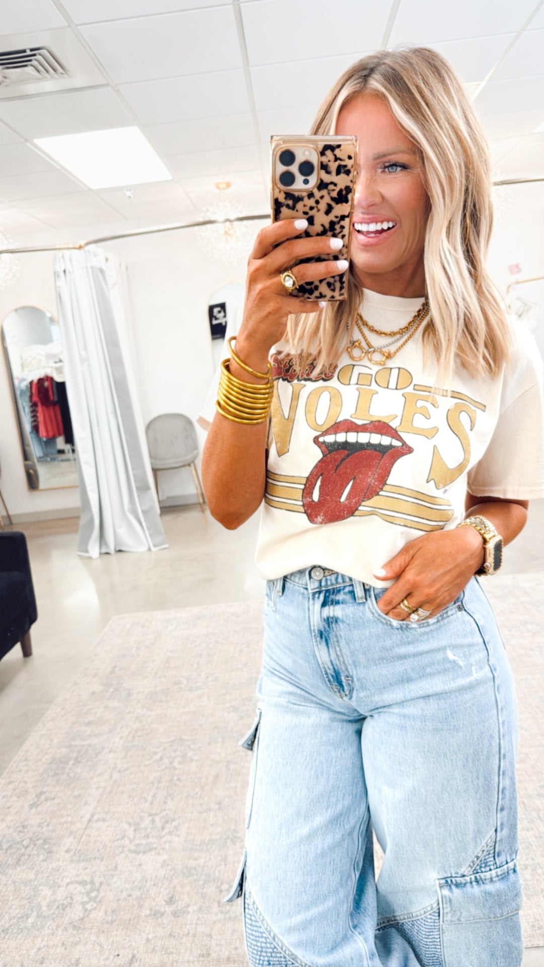 Rolling Stones Go Seminoles Thrifted Tee