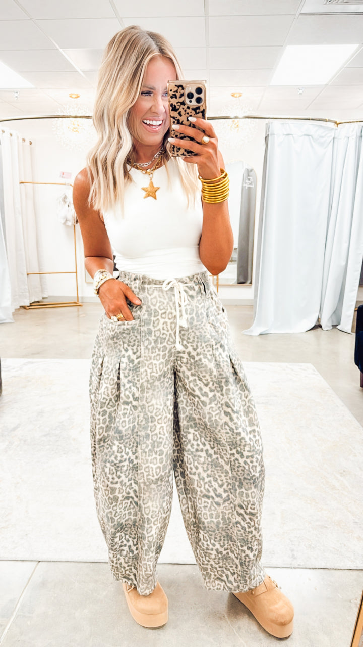 Stella Leopard Barrel Jeans
