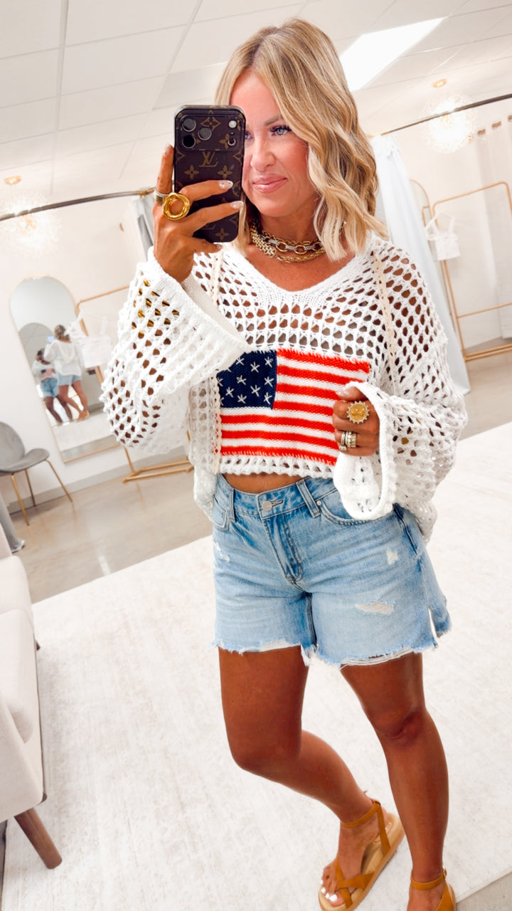 The All-American Sweater Top-Ivory