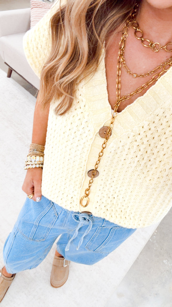 The Salt & Sun Oversized Vest-Lemon