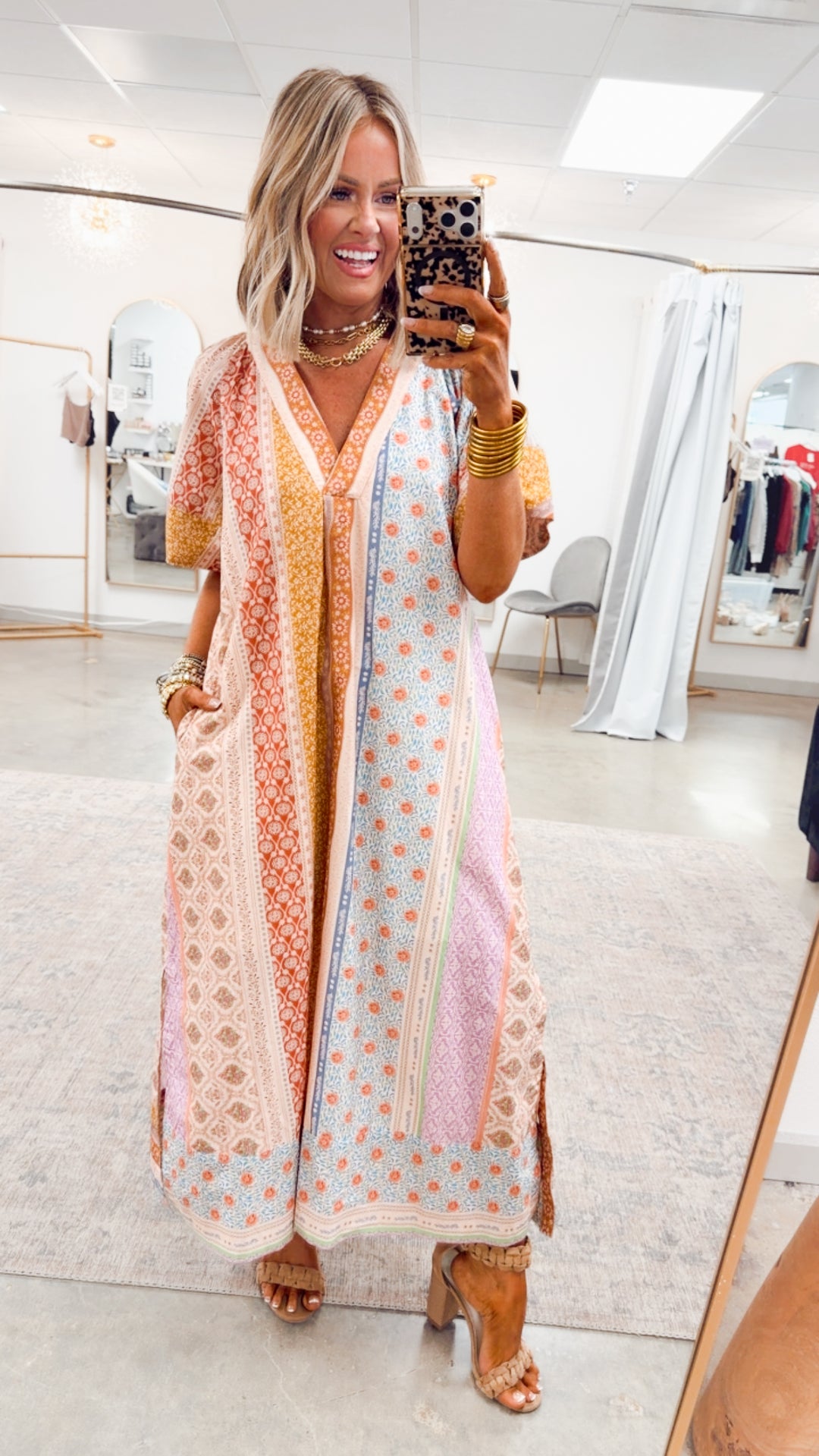 The Paloma Patchwork Midi Dress