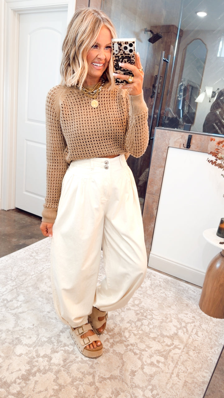 Ledger Crew Neck Sweater-Taupe