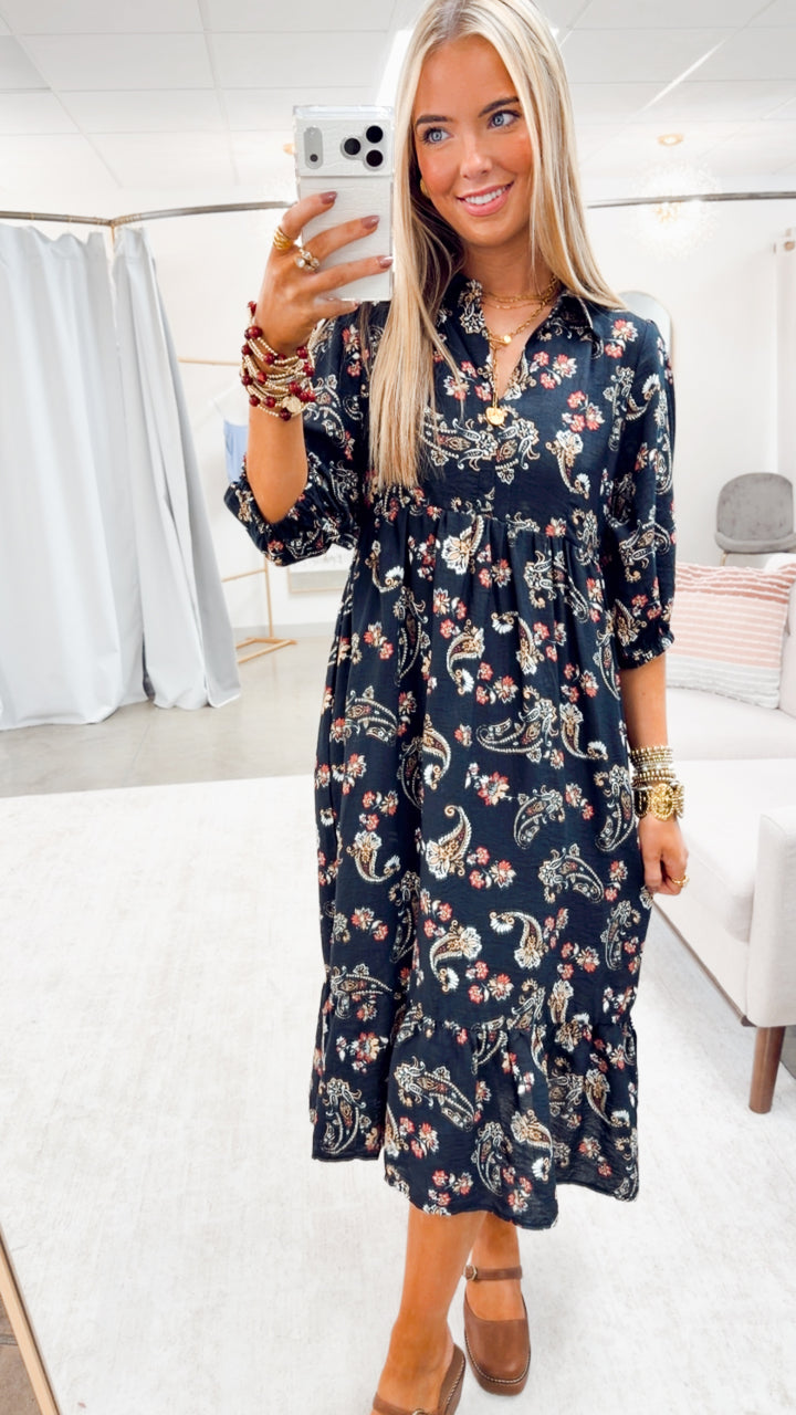The Paisley Reverie Midi Dress