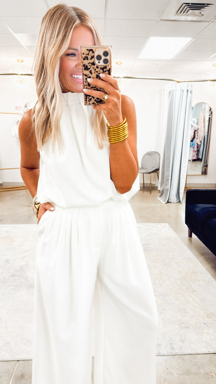 Evie Sleeveless Blouse-White