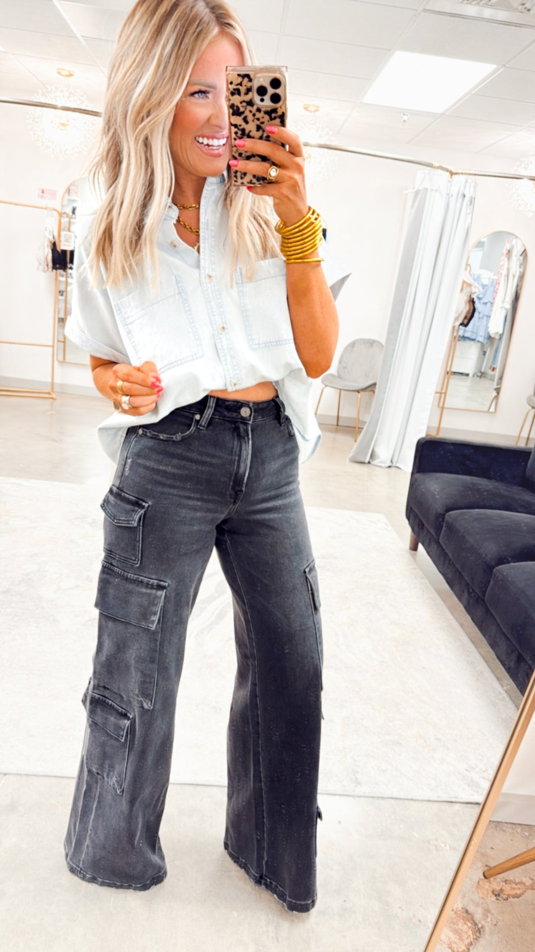 Casual Chambray Top