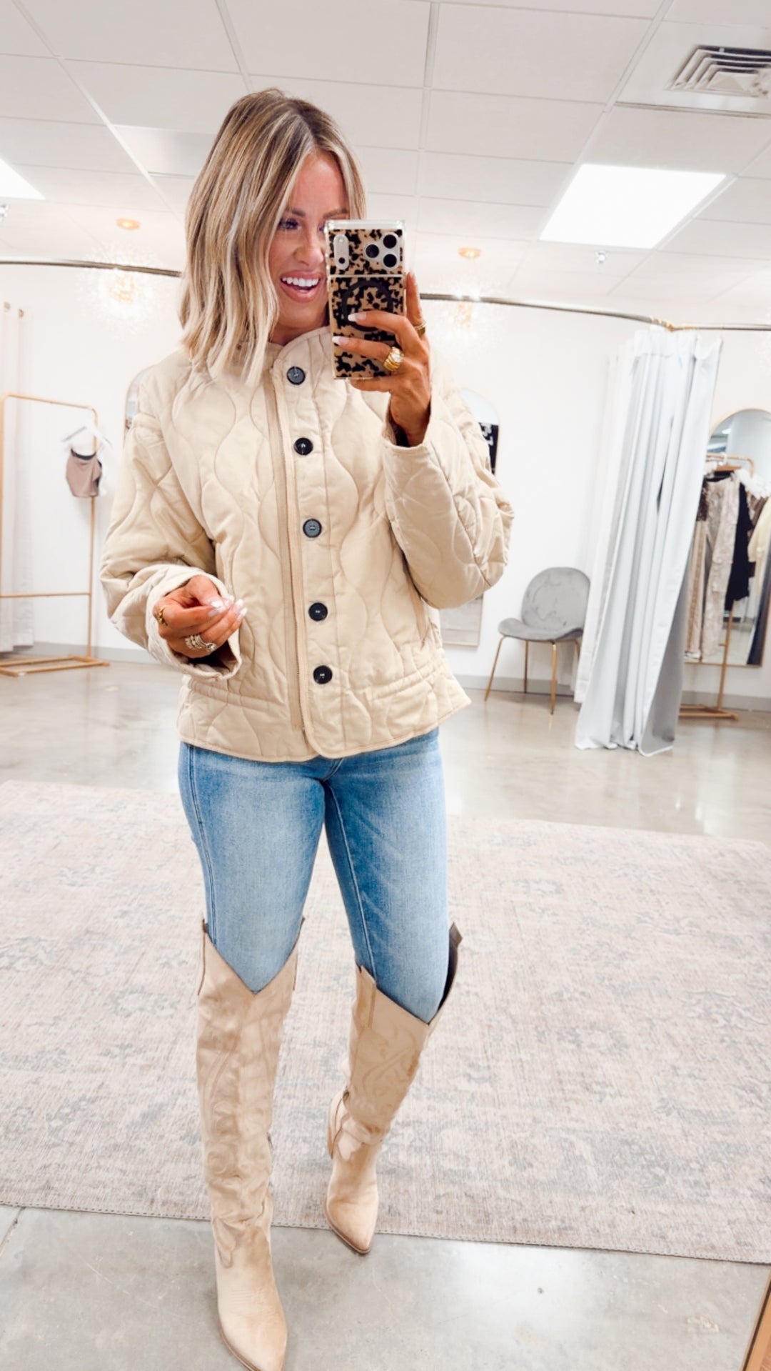 The Chalet Peplum Jacket-Beige