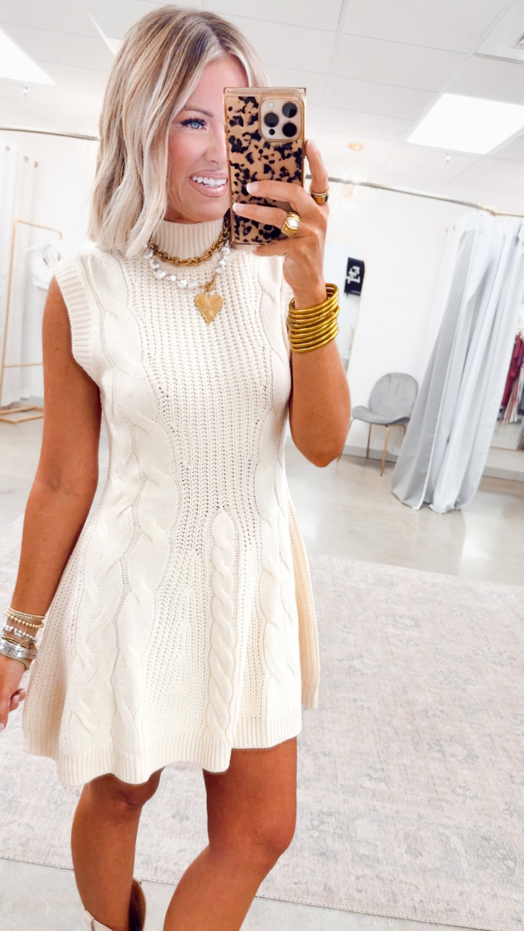 cream mock neck sweater dress Cream Cable Knit Mock Neck Mini Sweater Dress