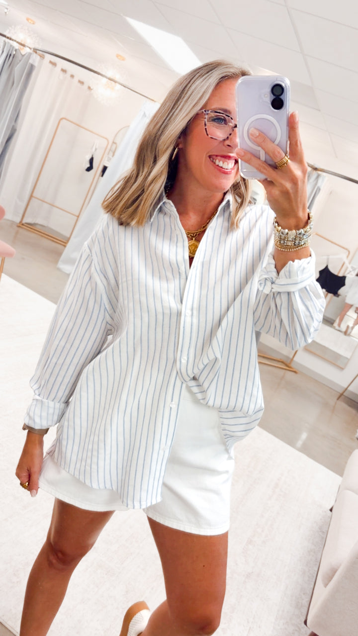 Harborline Stripe Shirt-Blue