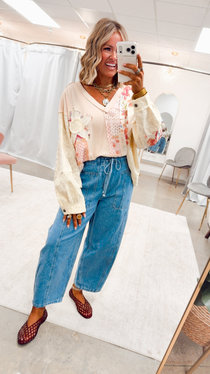 The Flower Child Top-Almond
