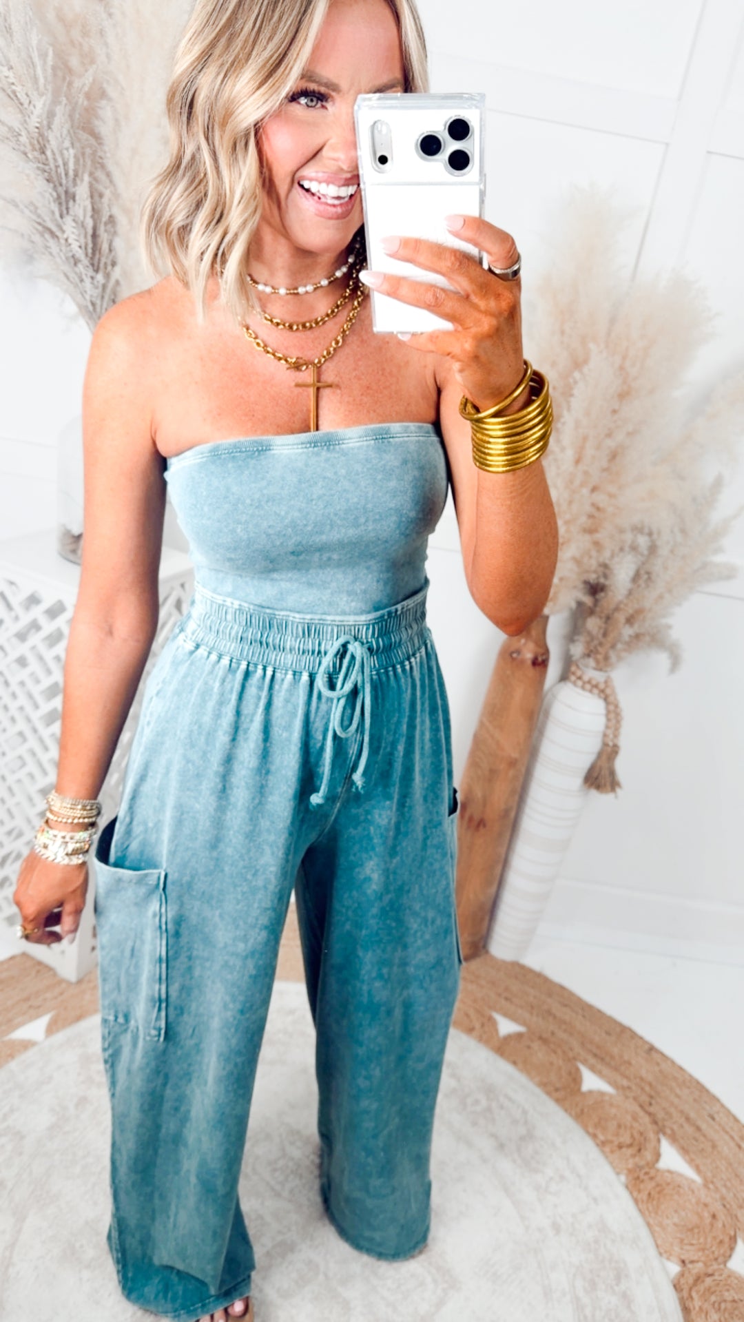 Coastal Ease Jumpsuit-Teal
