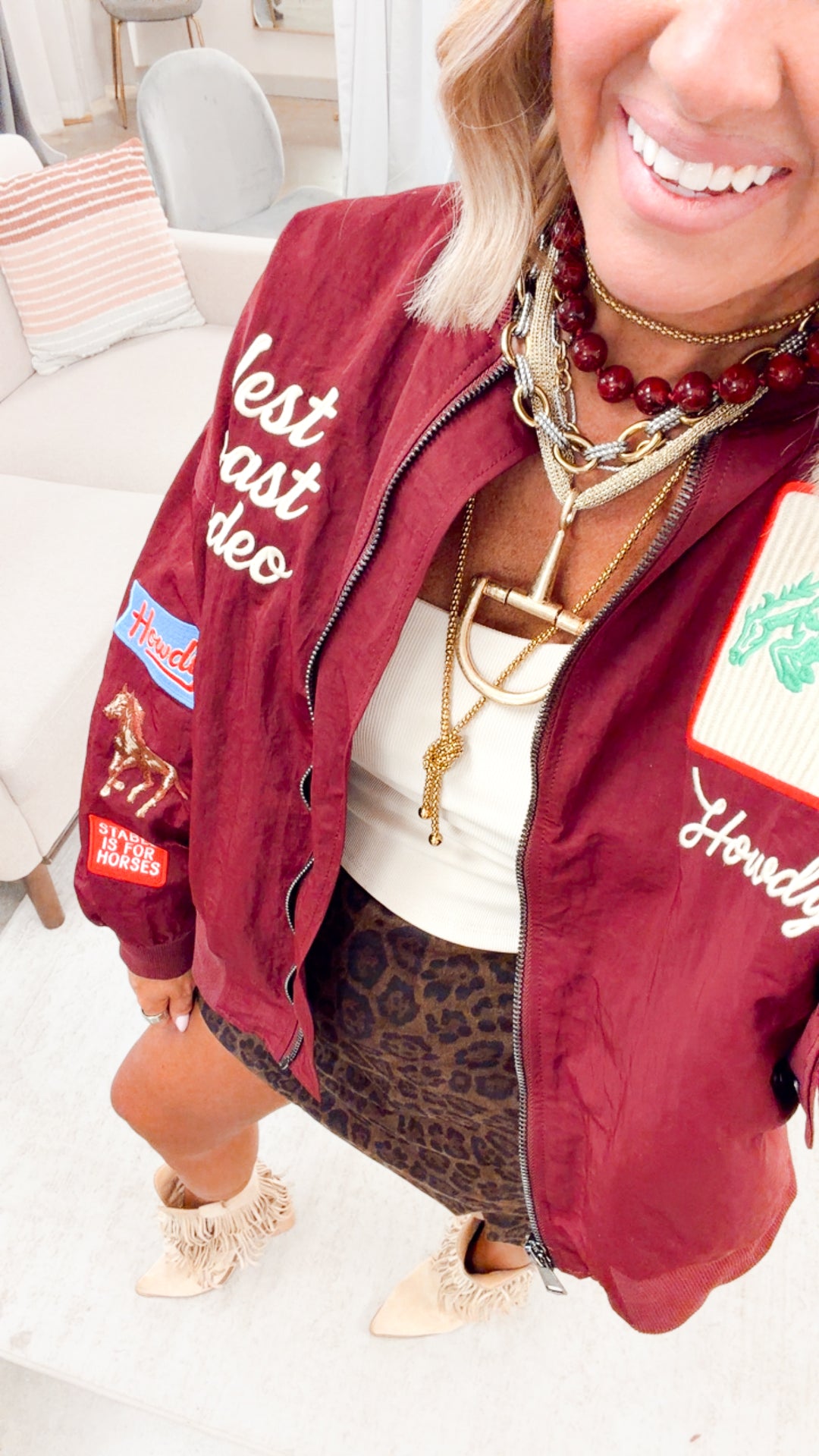 West League Bomber Jacket-Burgundy