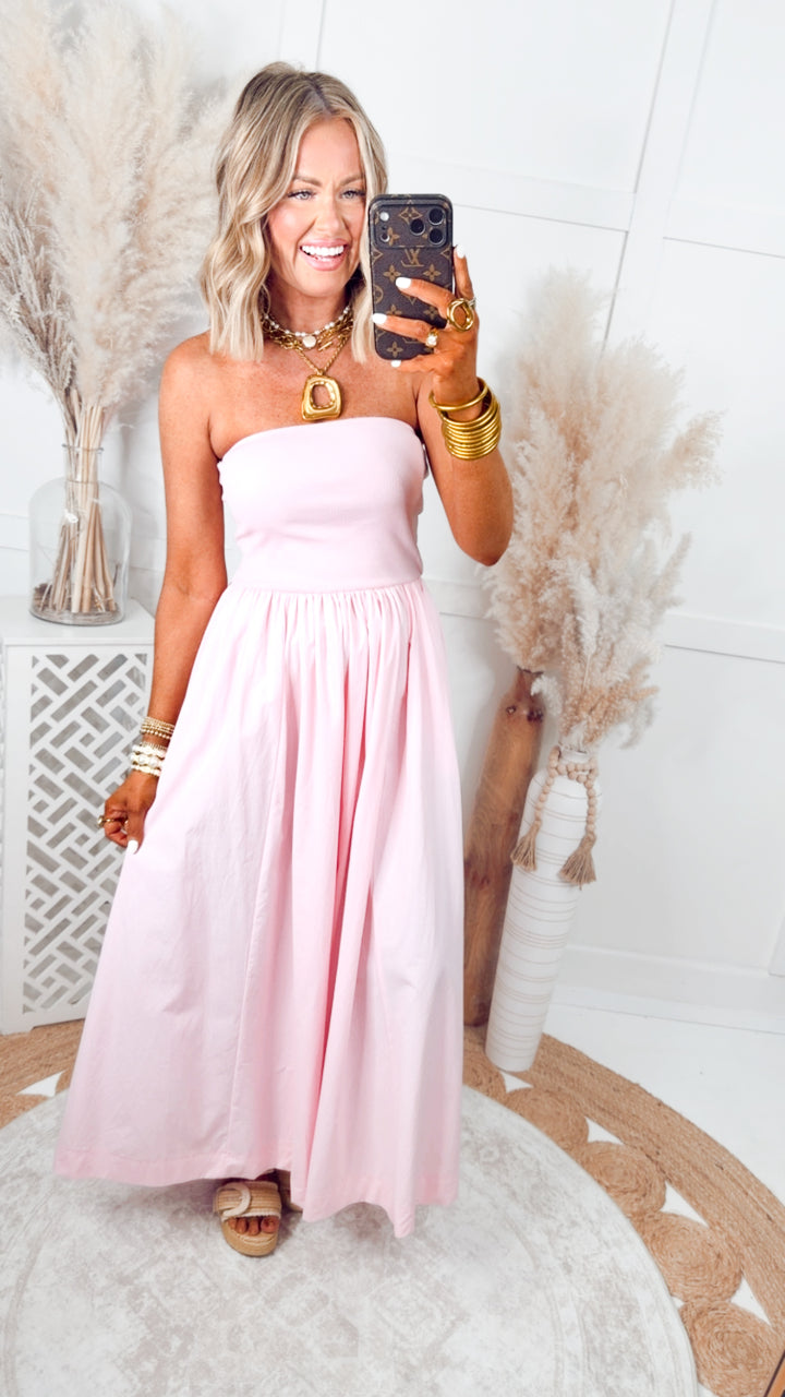 The Tidal Breeze Midi Dress-Soft Pink