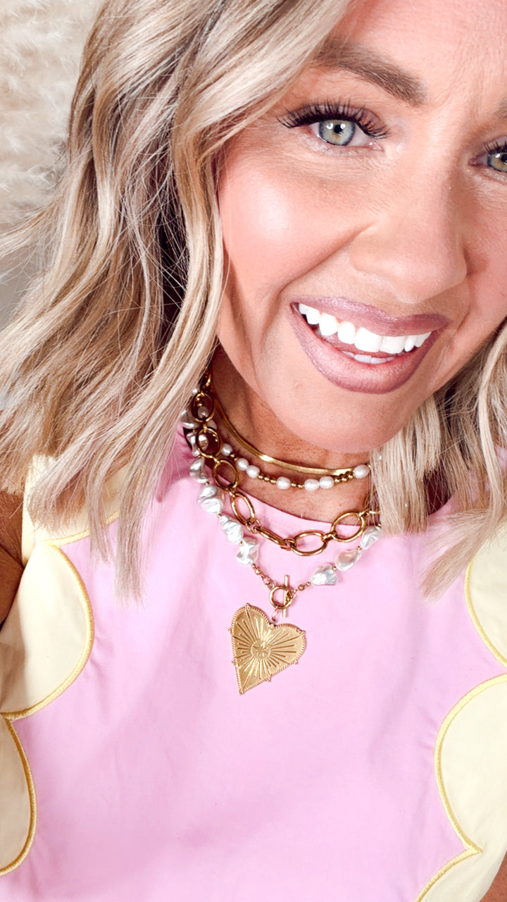Blaze Pearl Heart Necklace