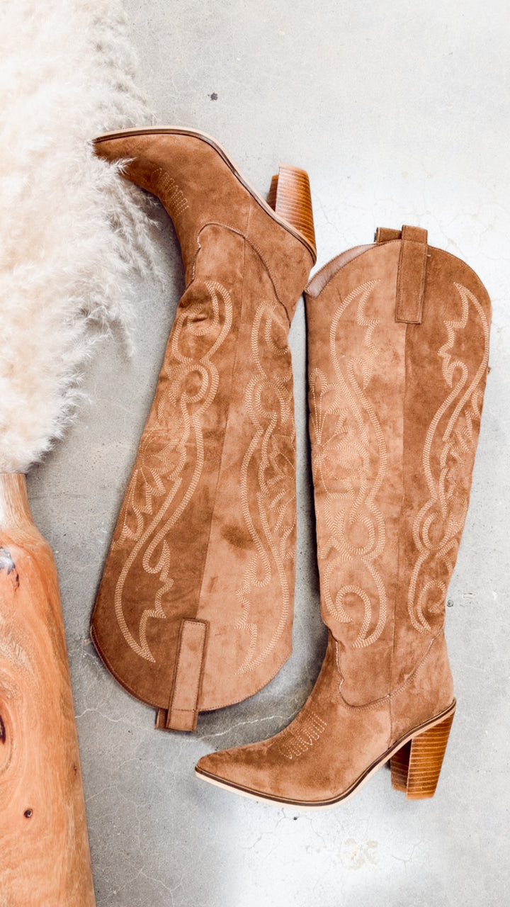 Ivy- Coffee Western Tall Boot