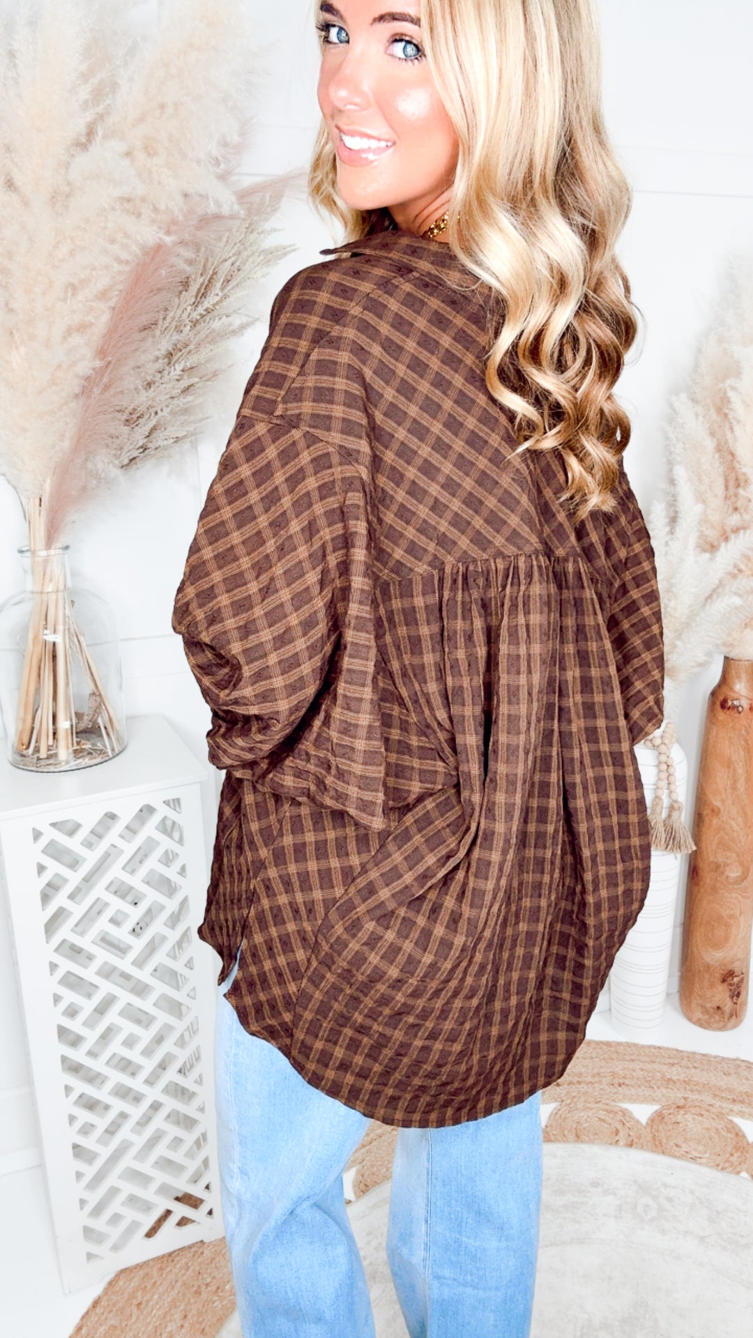 The Harvest Check Plaid Shirt-Brown