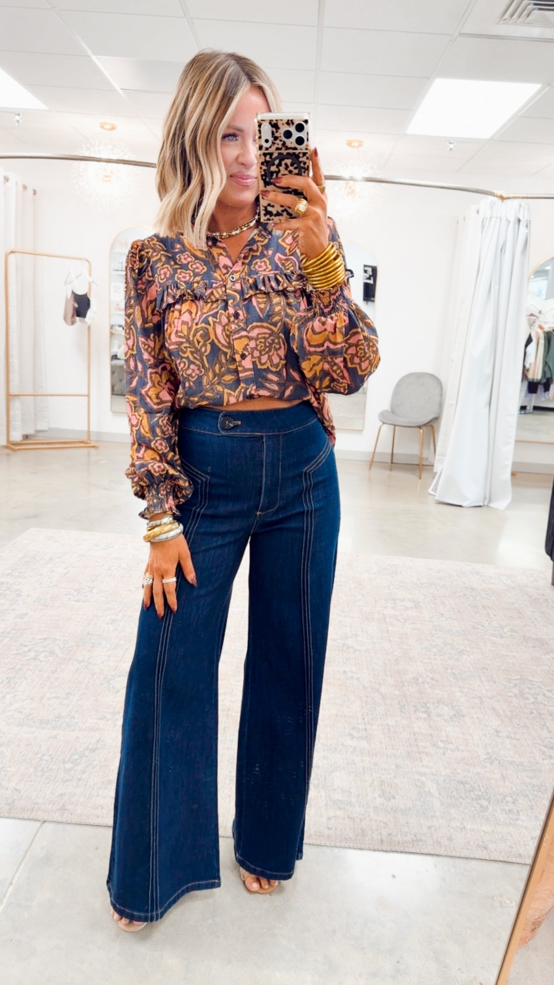 Jules Floral Ruffle Blouse