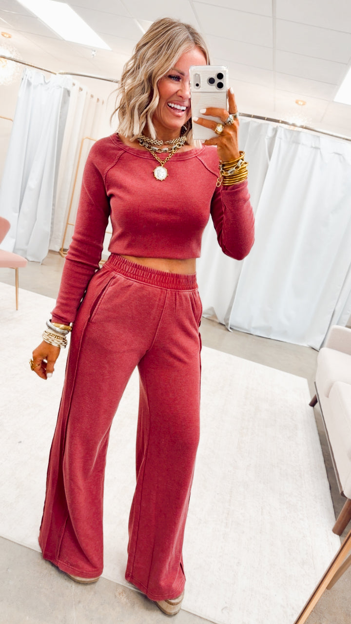 The Arabella Two Piece Set-Garnet