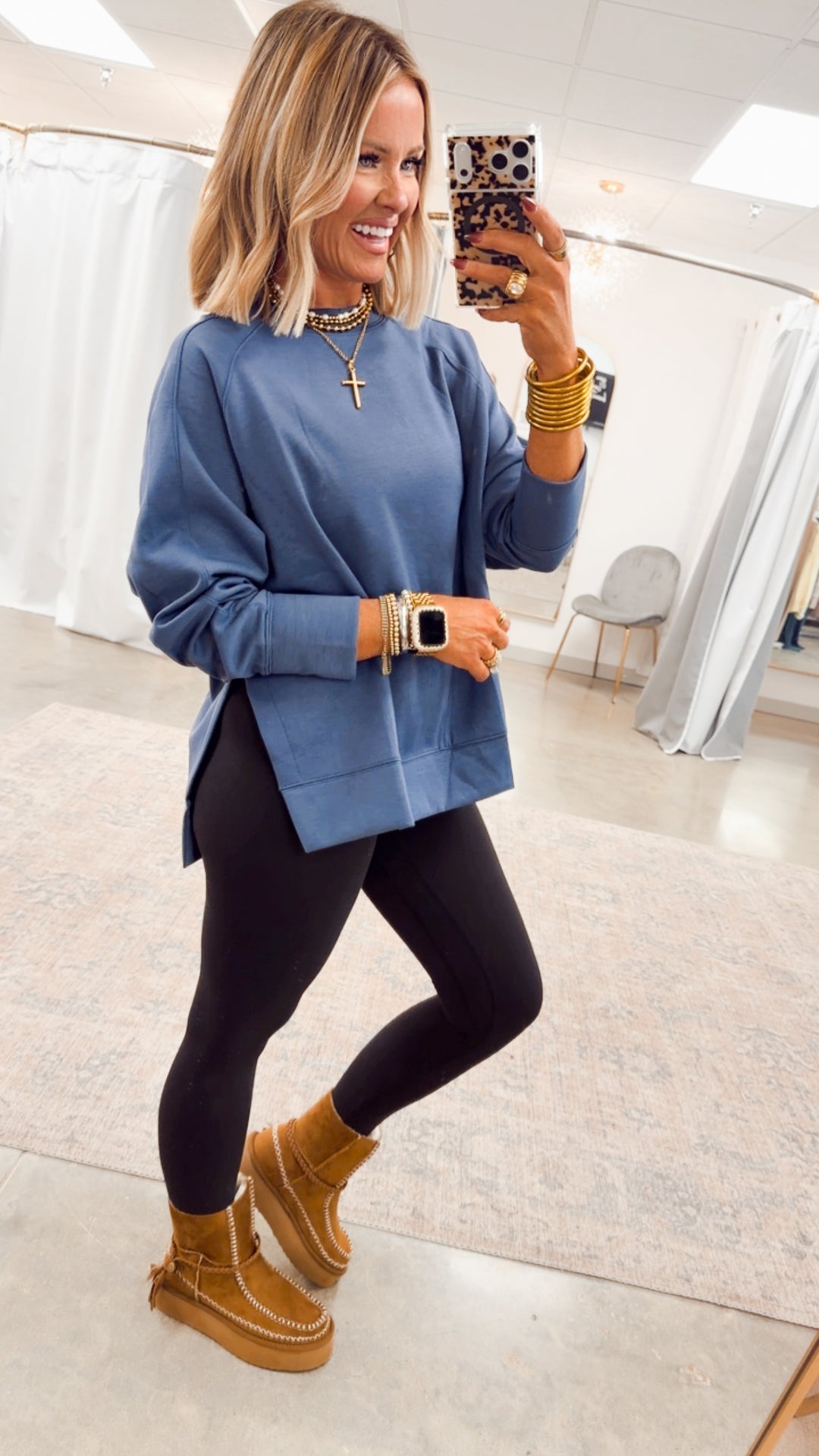 The Split Edge Pullover-Blue Indigo