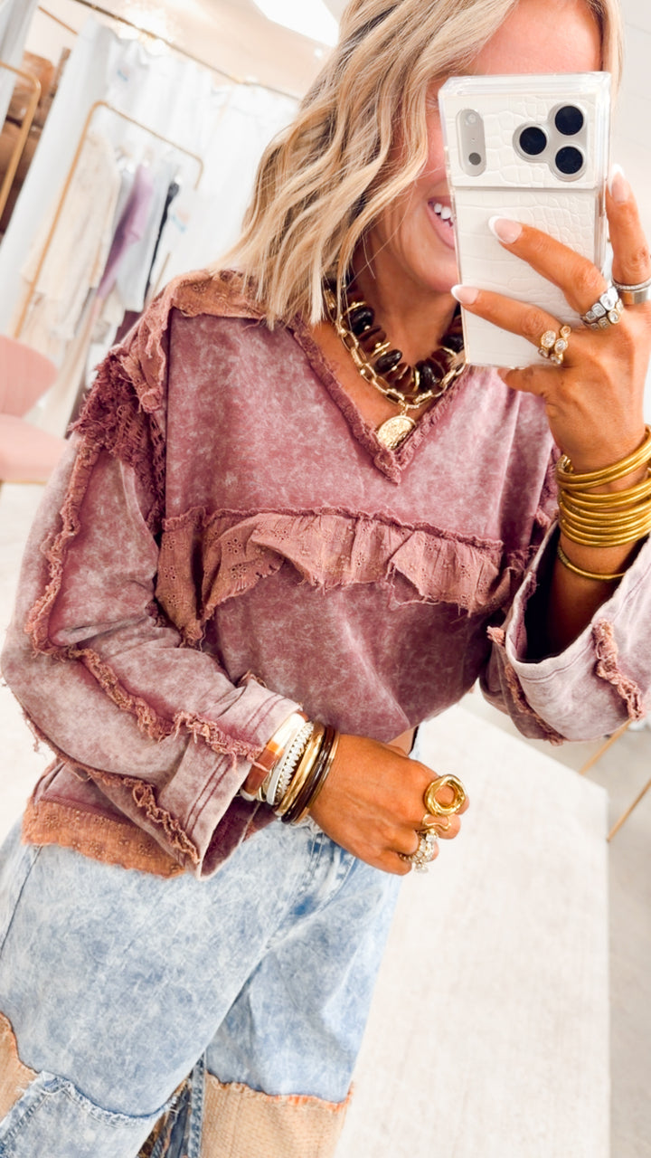 The Retro Rhapsody Top-Burgundy