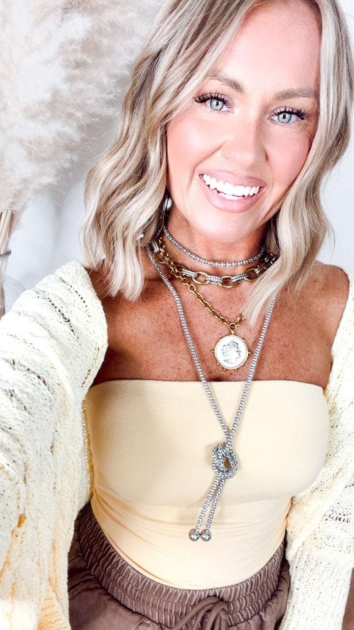Basic Bandeau Top-Butter Yellow