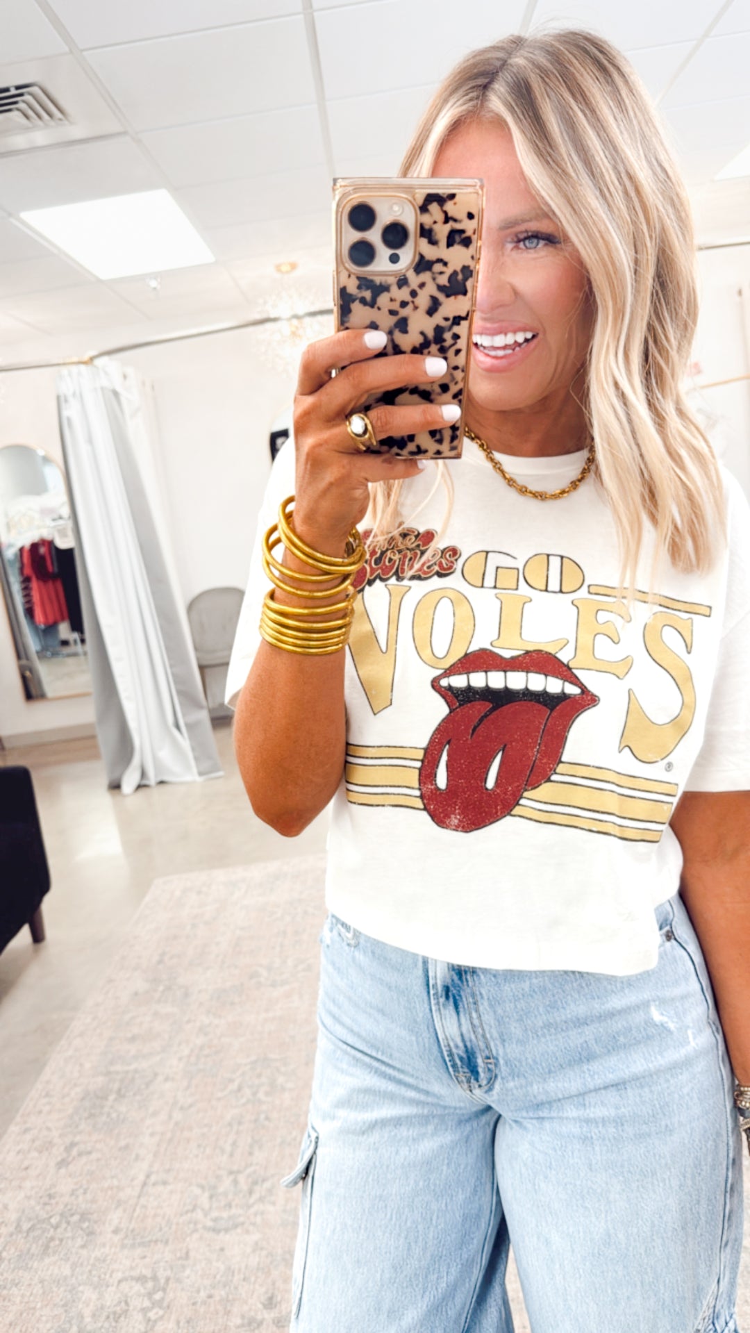 Rolling Stones Go Seminoles Stoned Cropped Tee
