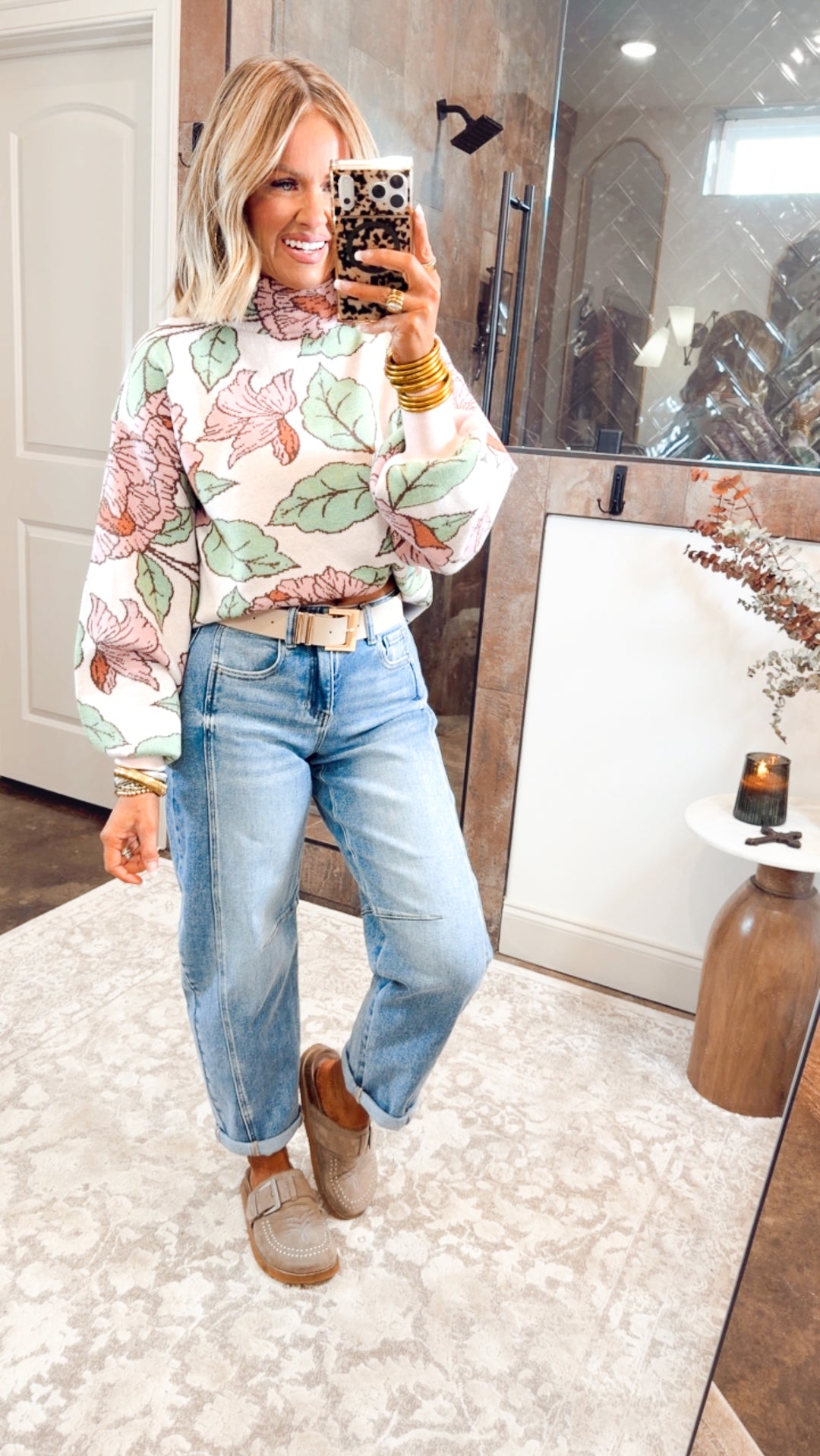 Harper Floral Mock Neck