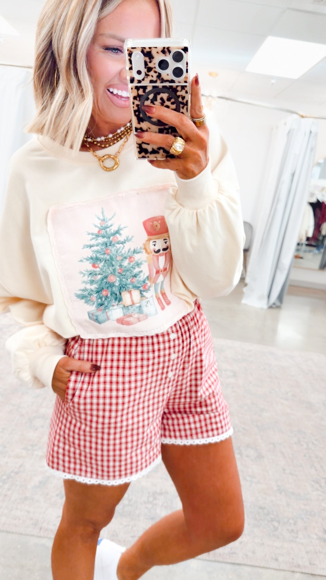 Corduroy Patch Christmas Sweatshirt