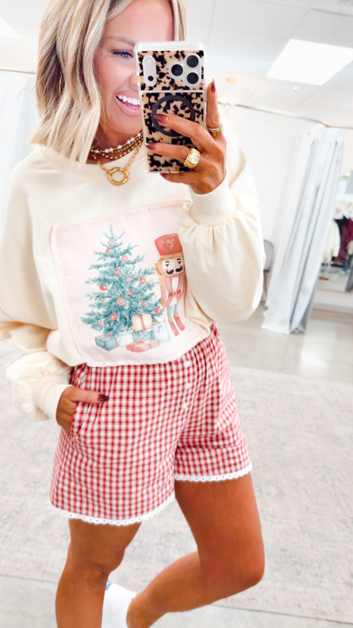 Corduroy Patch Christmas Sweatshirt