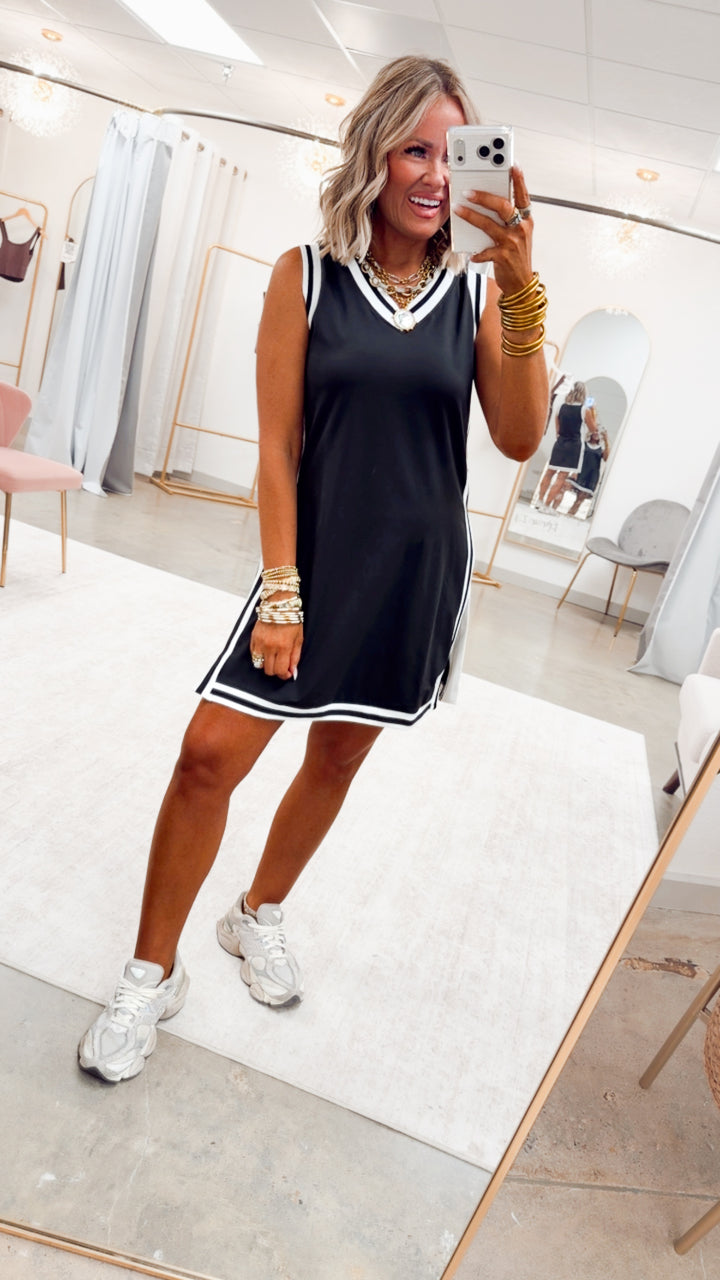 The Sideline Tunic Biker Set-Black