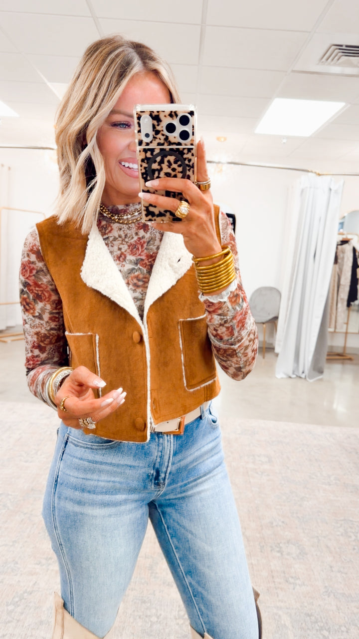 Dreamy Plush Vest-Caramel