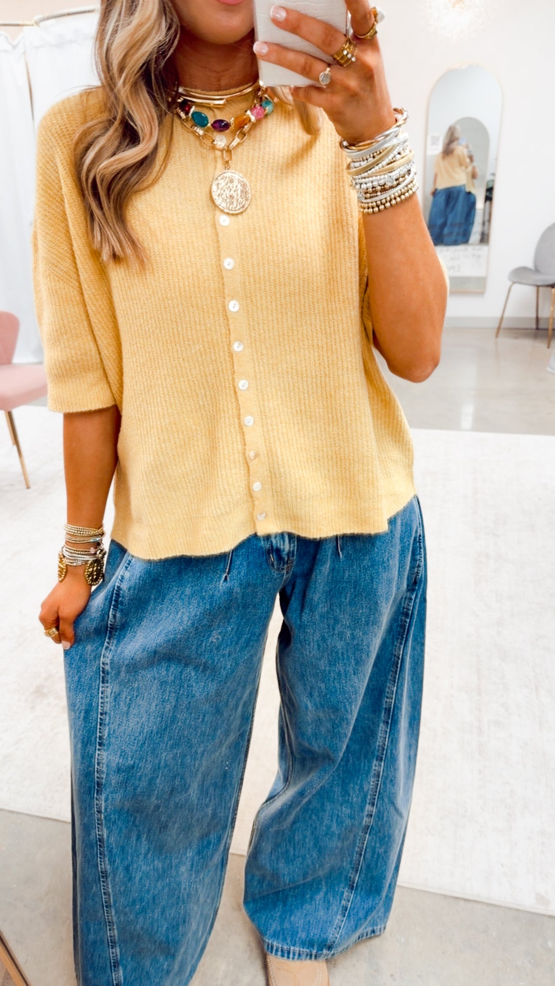 The Sammy Ribbed Cardigan-Honey